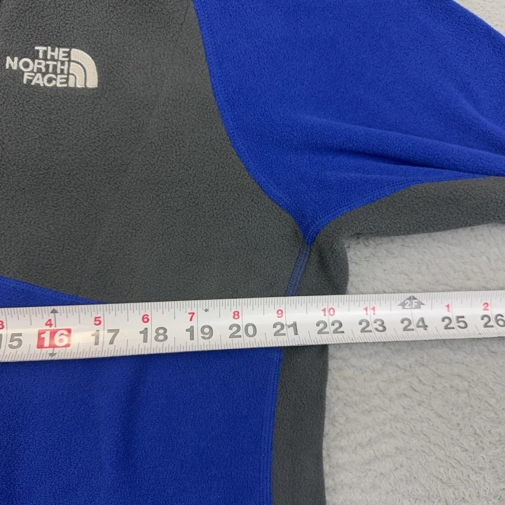 The North Face Pullover Mens Large Blue Gray Fleece Quarter Zip Hiking Top